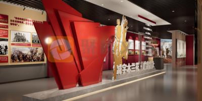 政府機(jī)關(guān)黨建主題館設(shè)計(jì)效果圖，怎樣更好融入地方紅色文化元素？